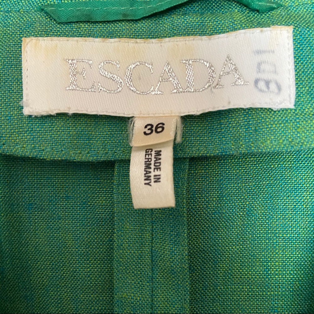 Vintage Escada 100% linen green blazer - Picture 6 of 8